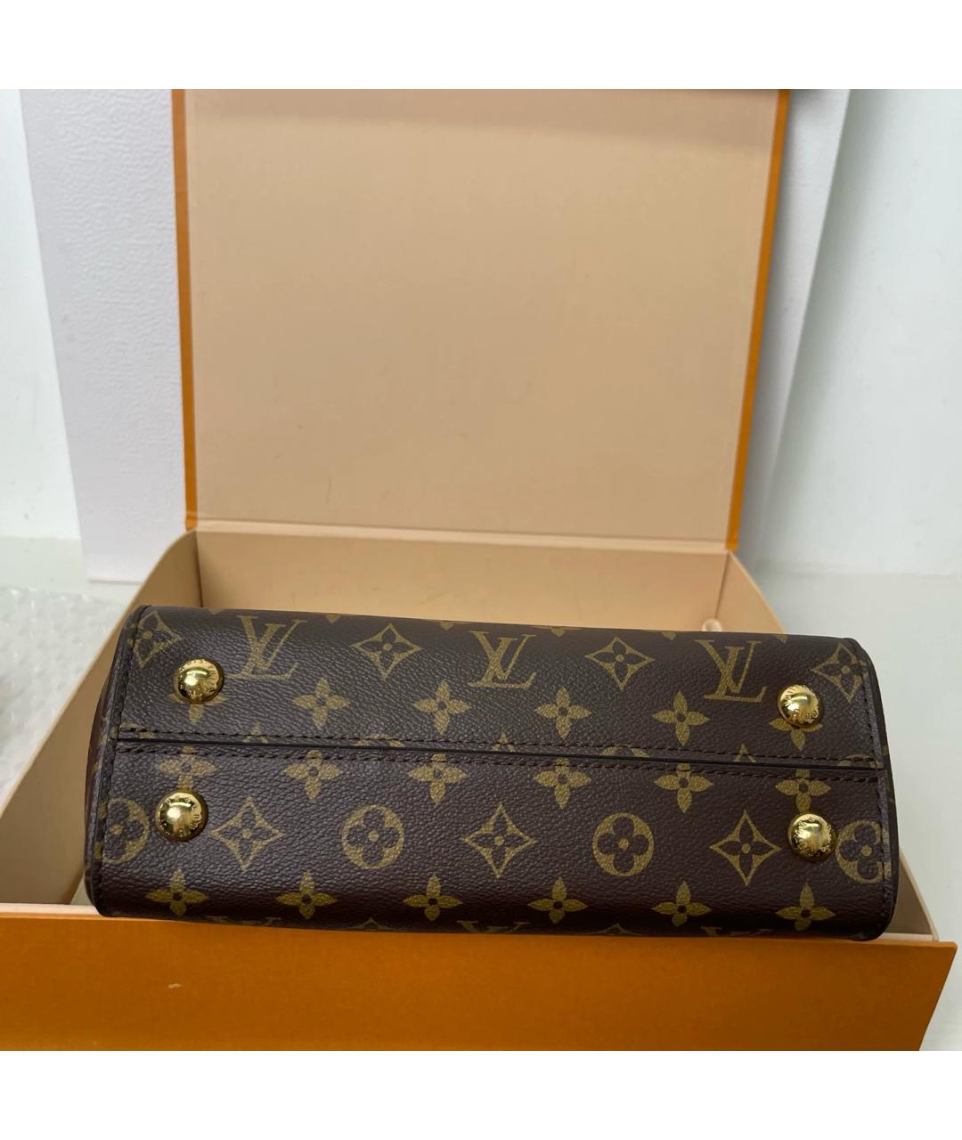 LOUIS VUITTON Коричневая кожаная сумка через плечо, фото 5