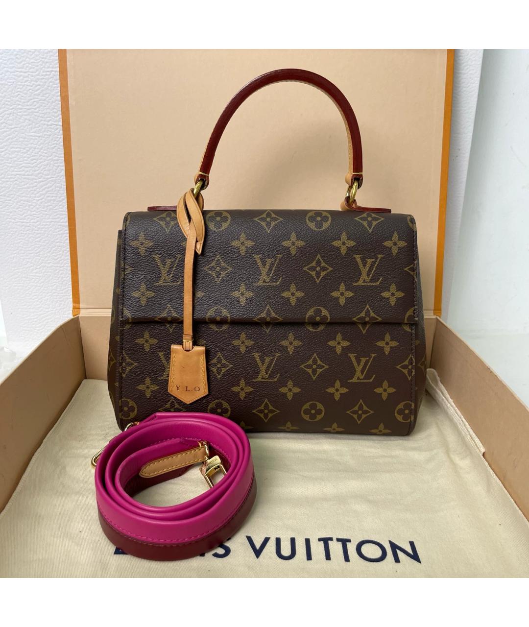 LOUIS VUITTON Коричневая кожаная сумка через плечо, фото 10
