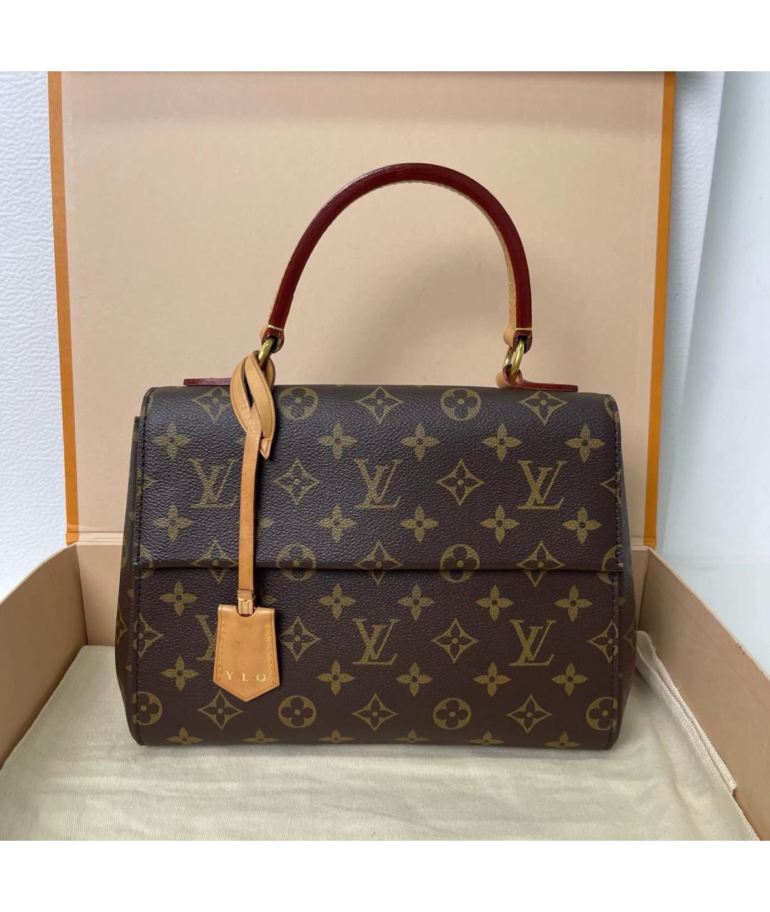 LOUIS VUITTON Коричневая кожаная сумка через плечо, фото 2