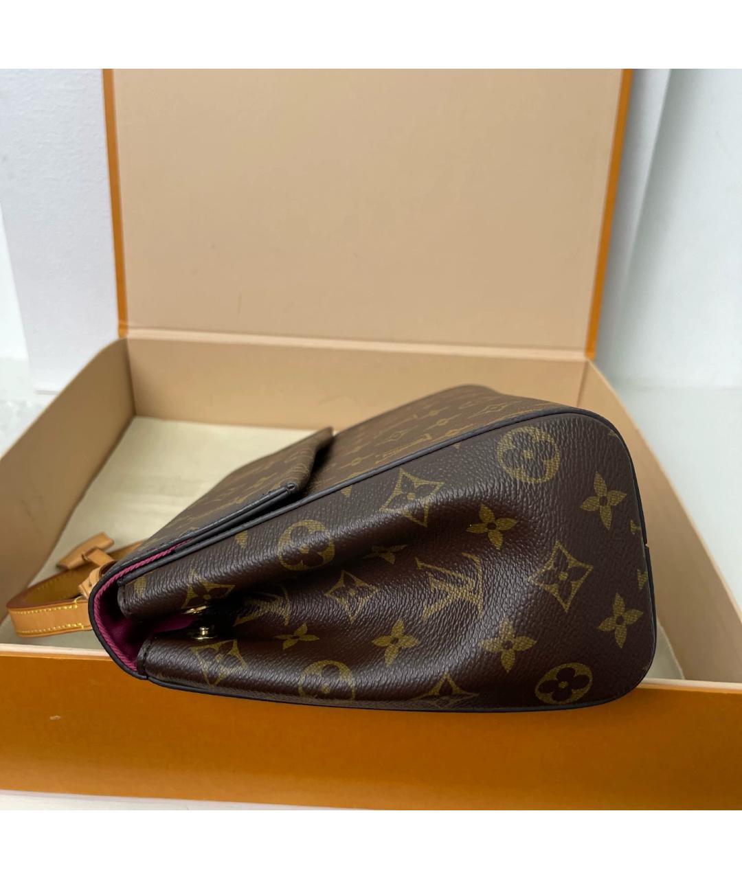 LOUIS VUITTON Коричневая кожаная сумка через плечо, фото 4