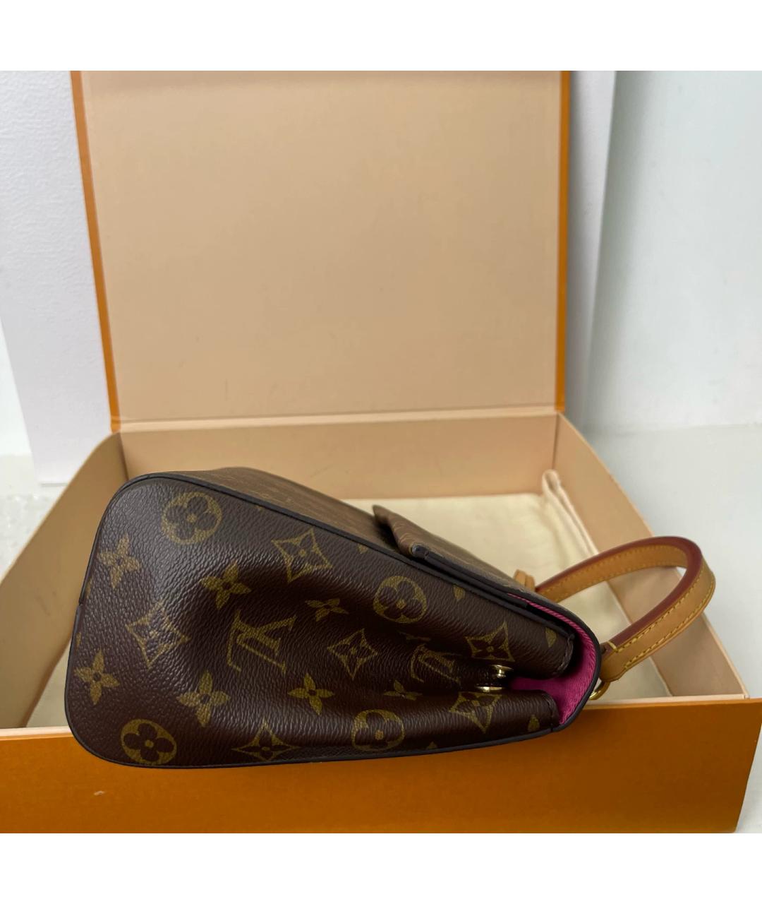LOUIS VUITTON Коричневая кожаная сумка через плечо, фото 6