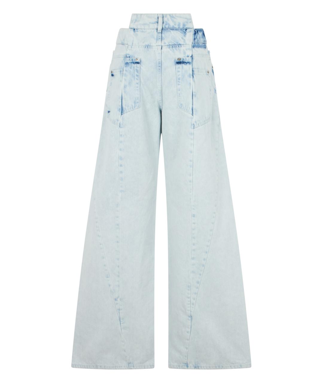 MAISON MARGIELA Голубые хлопковые джинсы клеш, фото 2