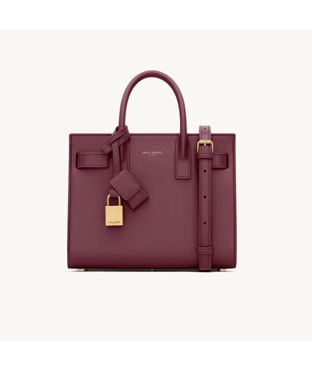 SAINT LAURENT Розовая кожаная сумка с короткими ручками, фото 7