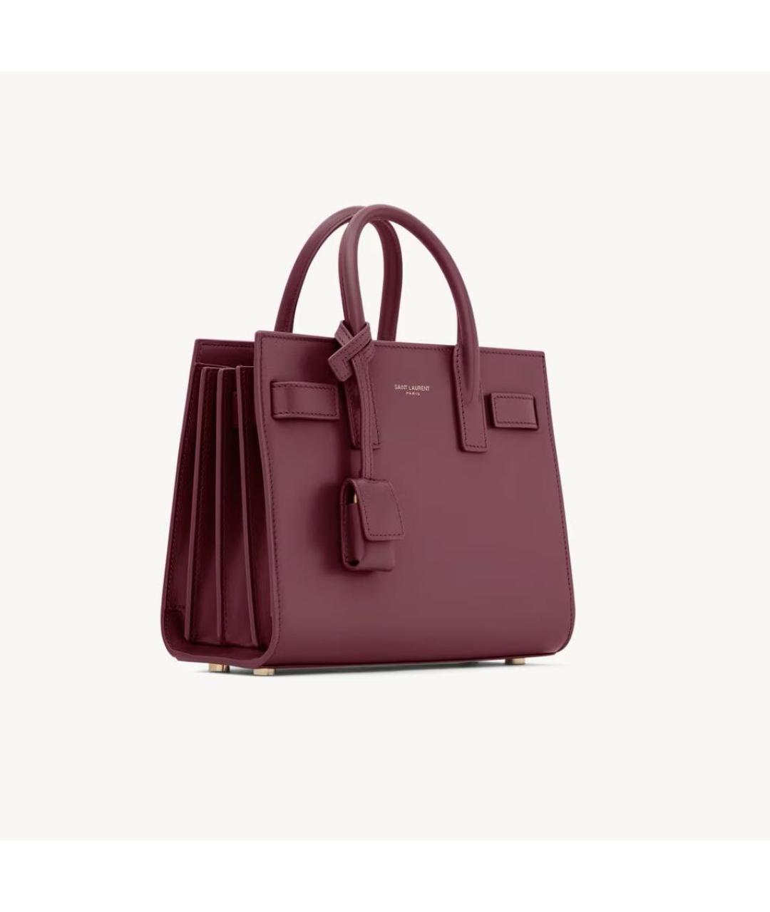 SAINT LAURENT Розовая кожаная сумка с короткими ручками, фото 6
