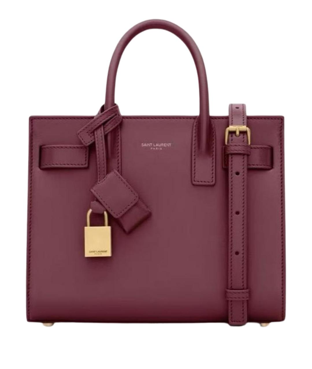 SAINT LAURENT Розовая кожаная сумка с короткими ручками, фото 1