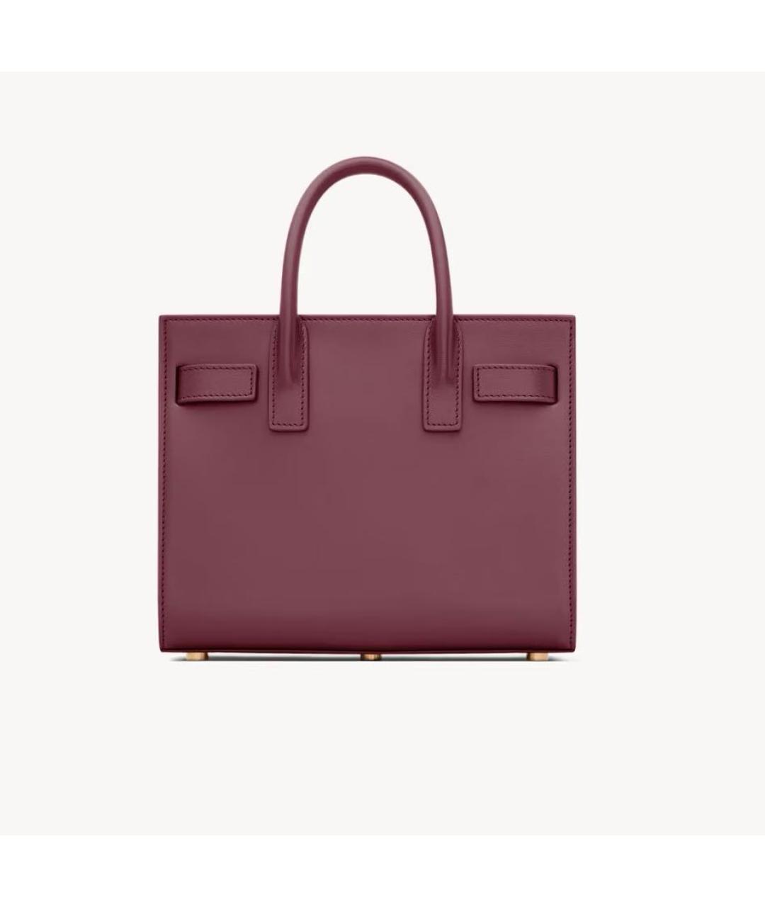 SAINT LAURENT Розовая кожаная сумка с короткими ручками, фото 3