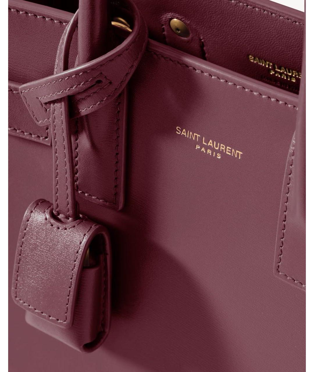 SAINT LAURENT Розовая кожаная сумка с короткими ручками, фото 2