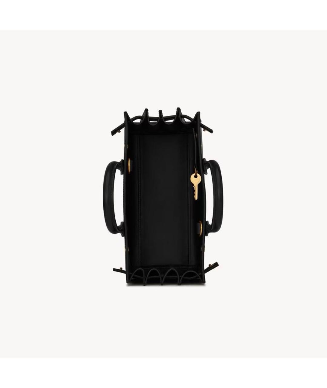 SAINT LAURENT Черная кожаная сумка с короткими ручками, фото 4