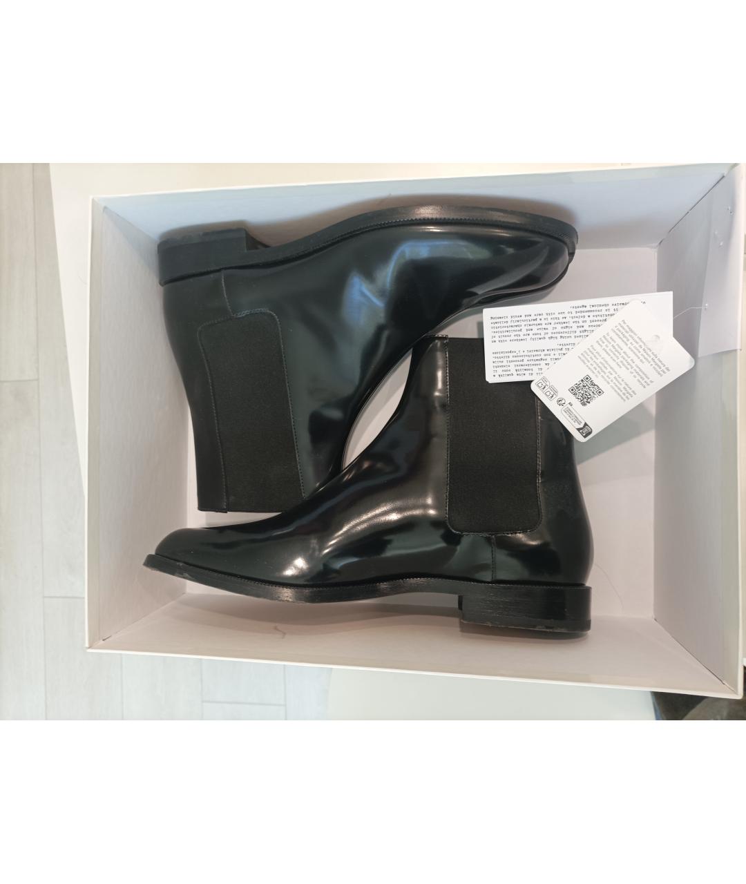 MAISON MARGIELA Черные высокие ботинки из лакированной кожи, фото 7