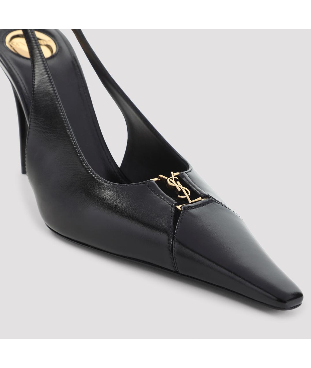 SAINT LAURENT Черные кожаные туфли, фото 5