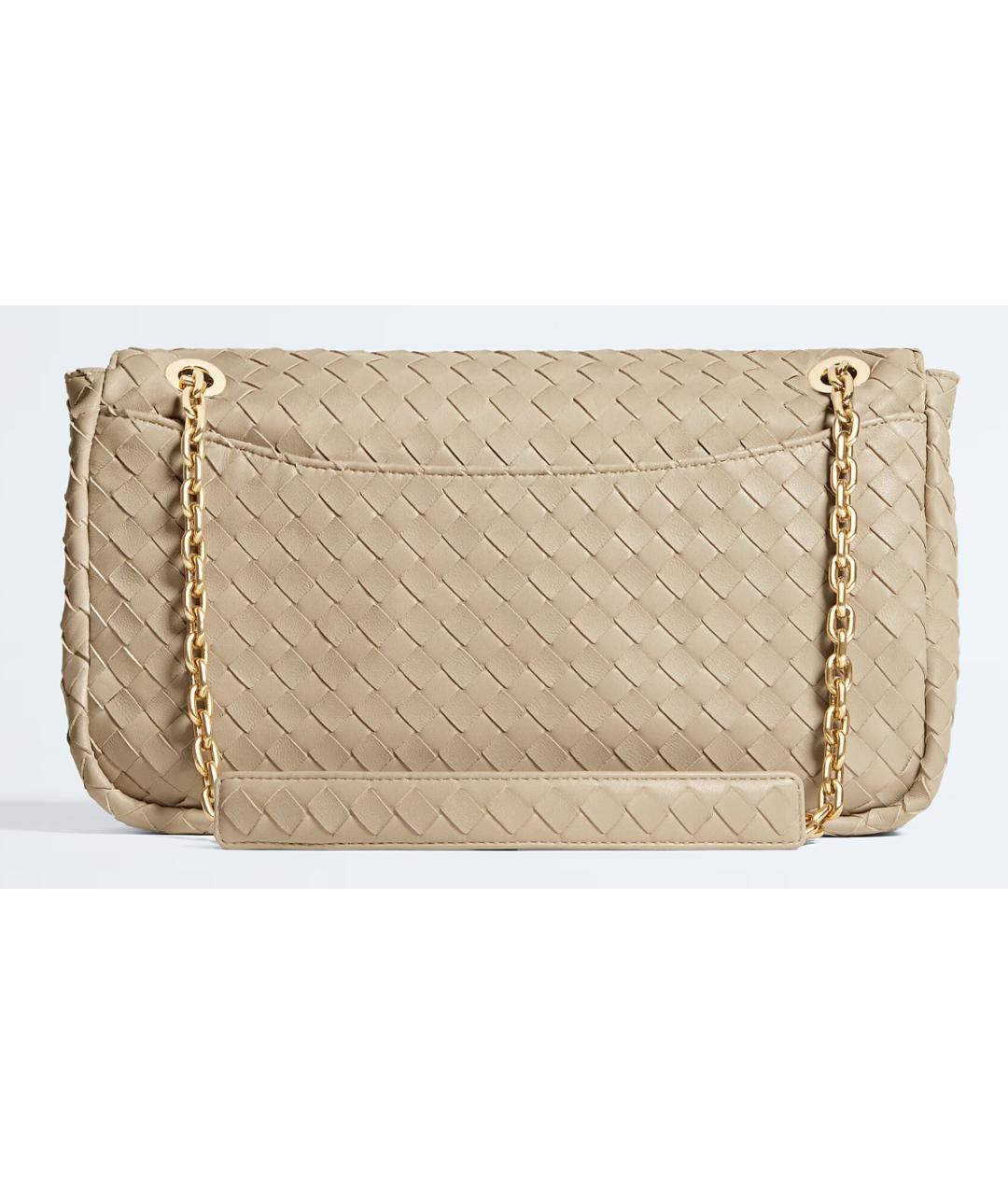 BOTTEGA VENETA Бежевая кожаная сумка через плечо, фото 4