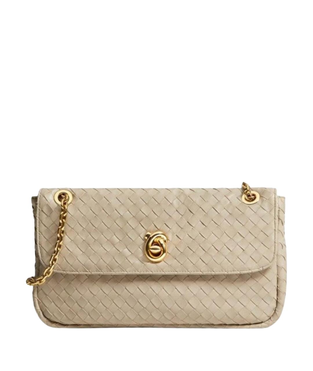 BOTTEGA VENETA Бежевая кожаная сумка через плечо, фото 1