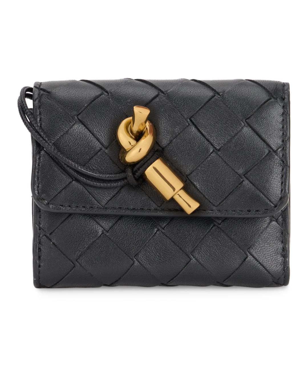 BOTTEGA VENETA Черный кожаный кошелек, фото 2