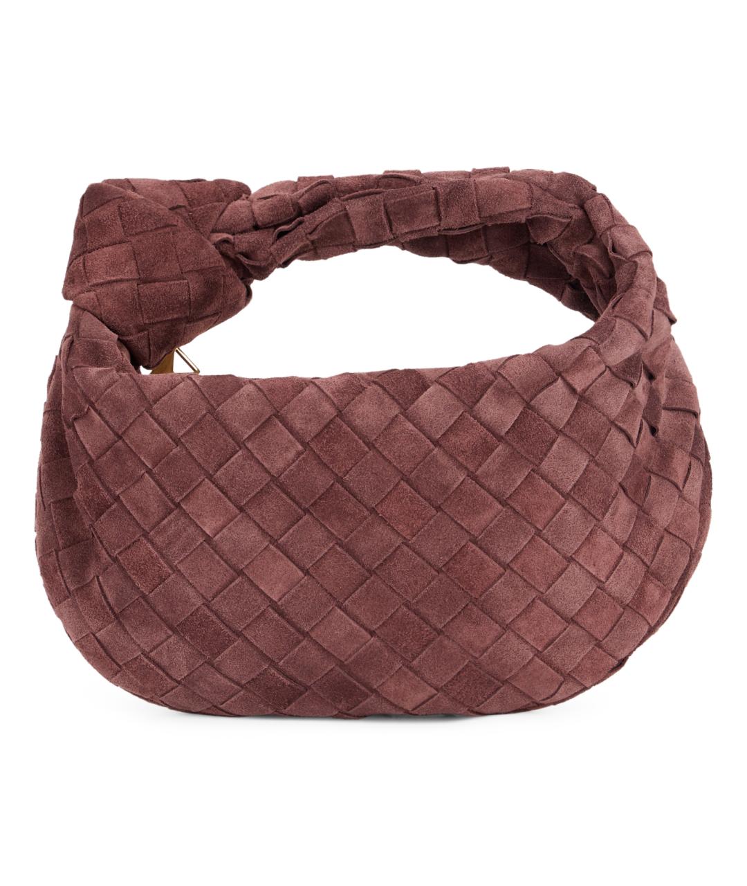 BOTTEGA VENETA Бордовая замшевая сумка с короткими ручками, фото 2