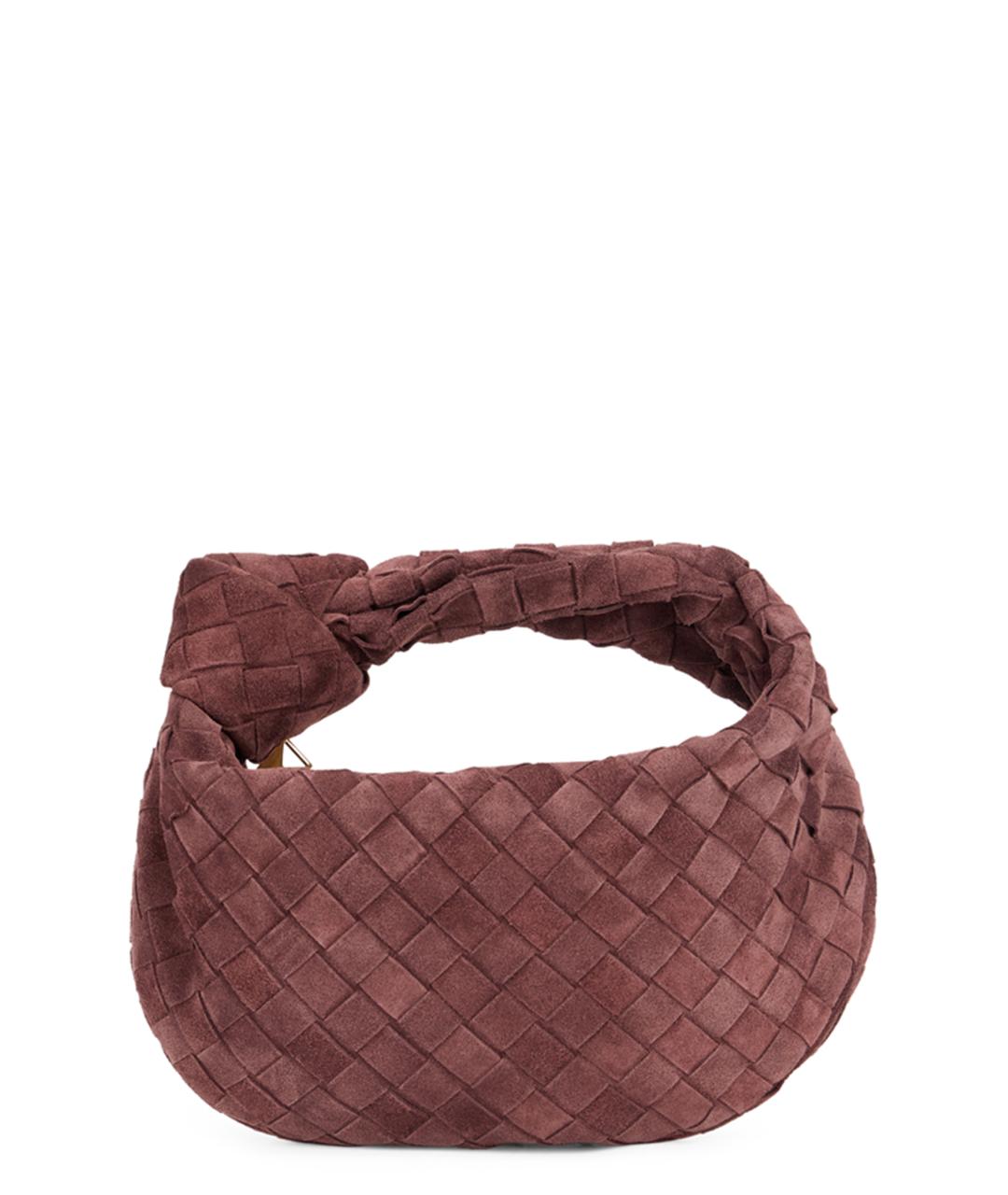 BOTTEGA VENETA Бордовая замшевая сумка с короткими ручками, фото 1
