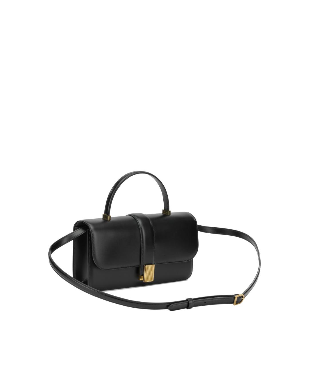 KHAITE Черная кожаная сумка с короткими ручками, фото 2