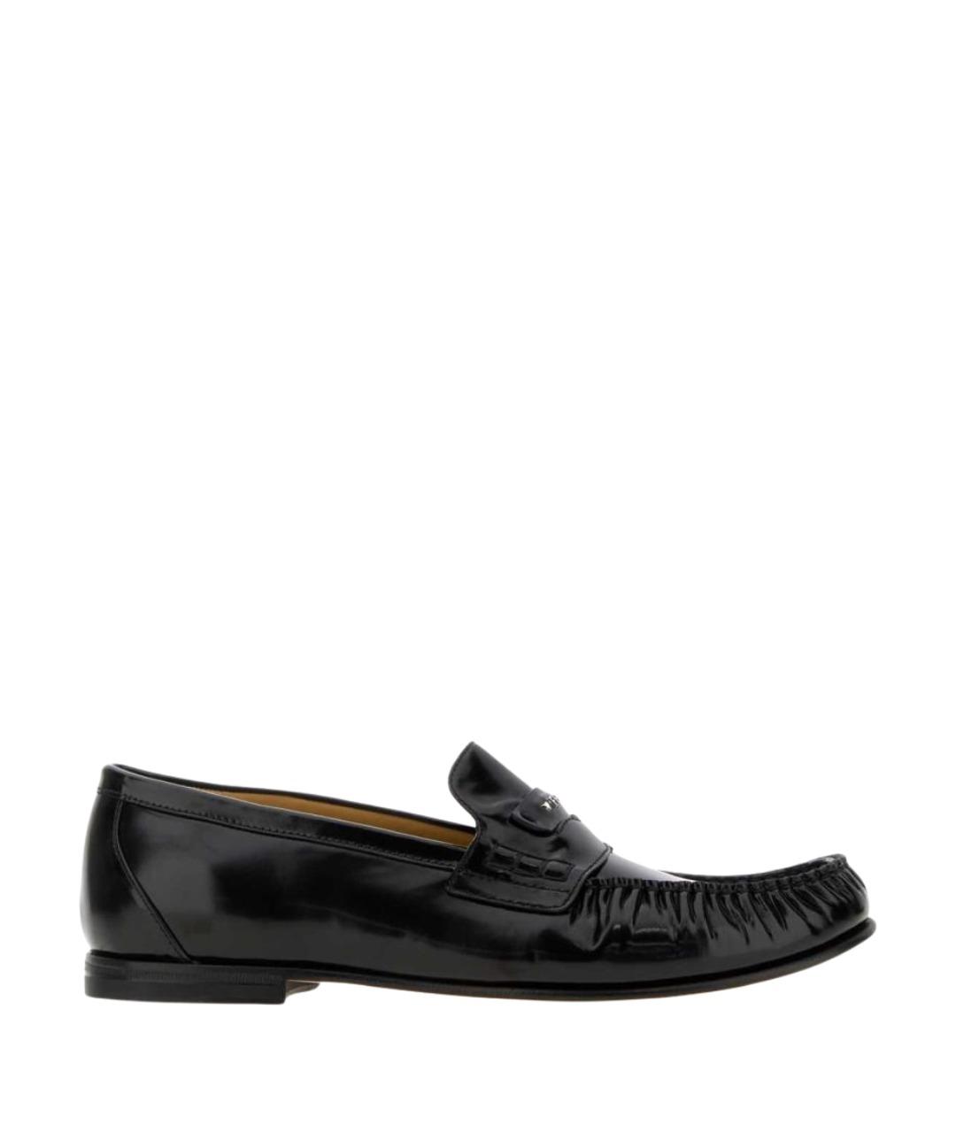 FENDI Черные кожаные лоферы, фото 1