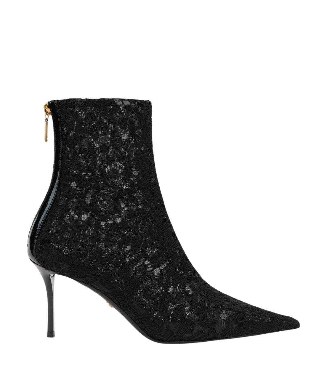 DOLCE&GABBANA Черные текстильные ботильоны, фото 2