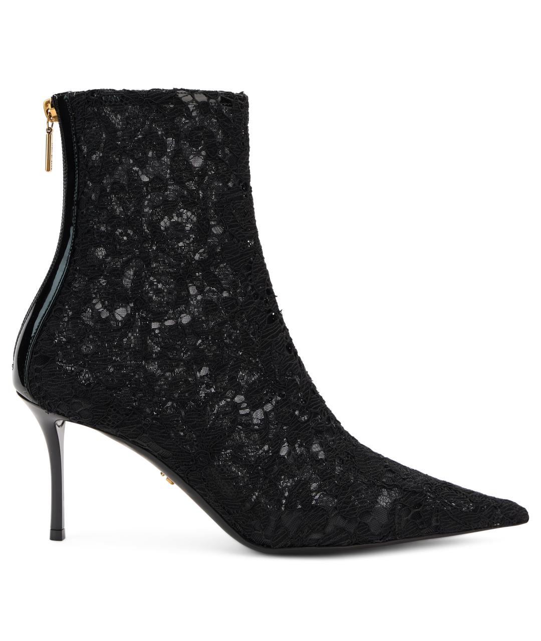 DOLCE&GABBANA Черные текстильные ботильоны, фото 1