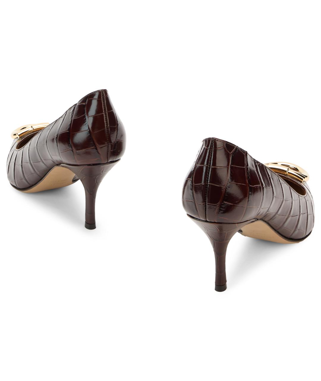 FERRAGAMO Коричневые кожаные туфли, фото 4