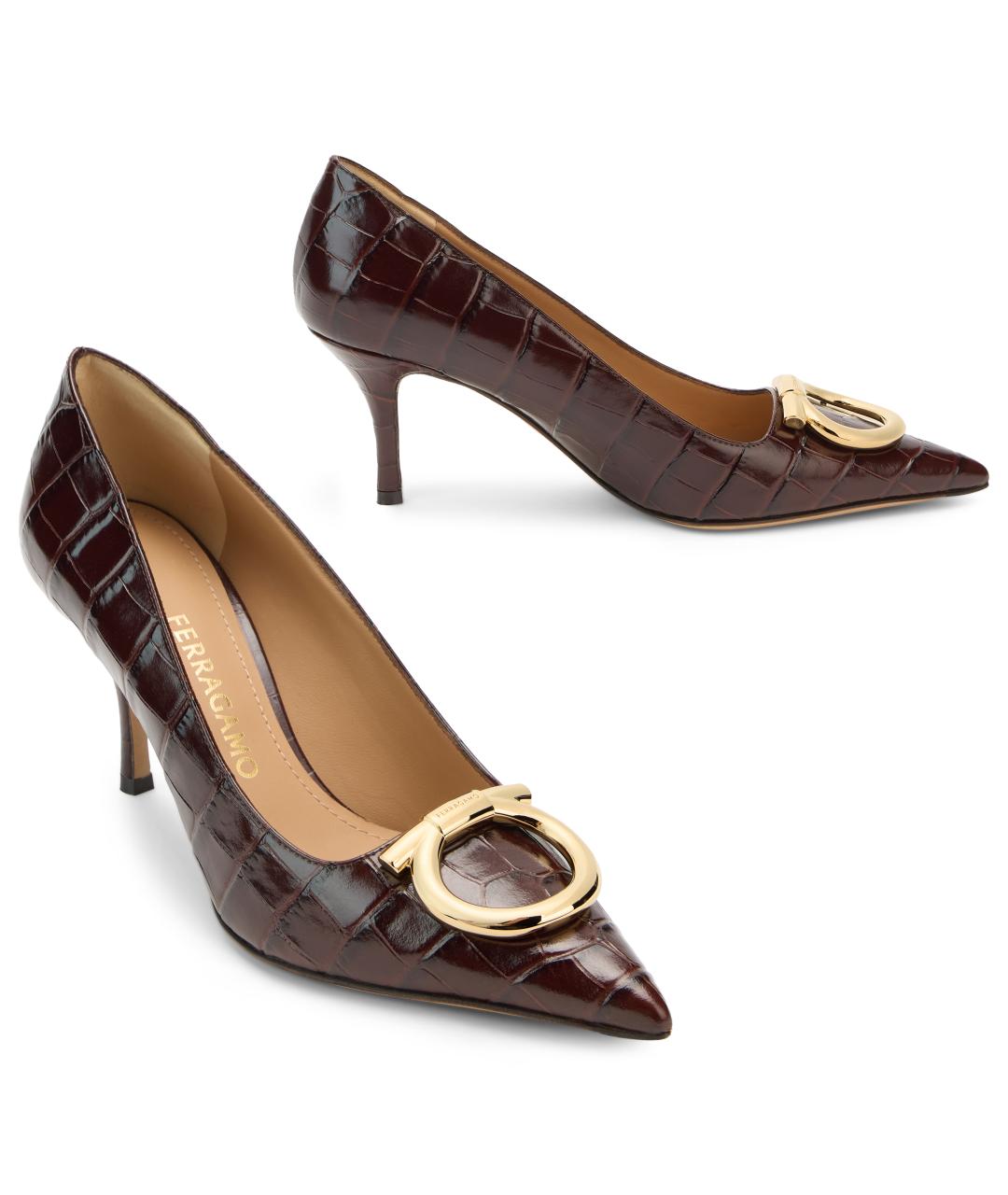 FERRAGAMO Коричневые кожаные туфли, фото 3
