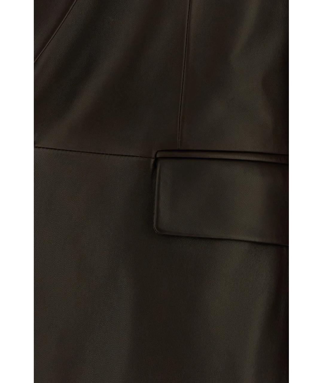 SAINT LAURENT Коричневый кожаный жилет, фото 3