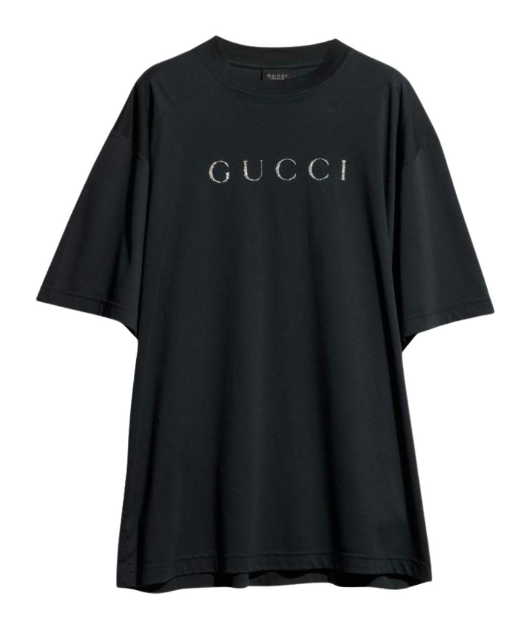 GUCCI Черная хлопковая футболка, фото 1