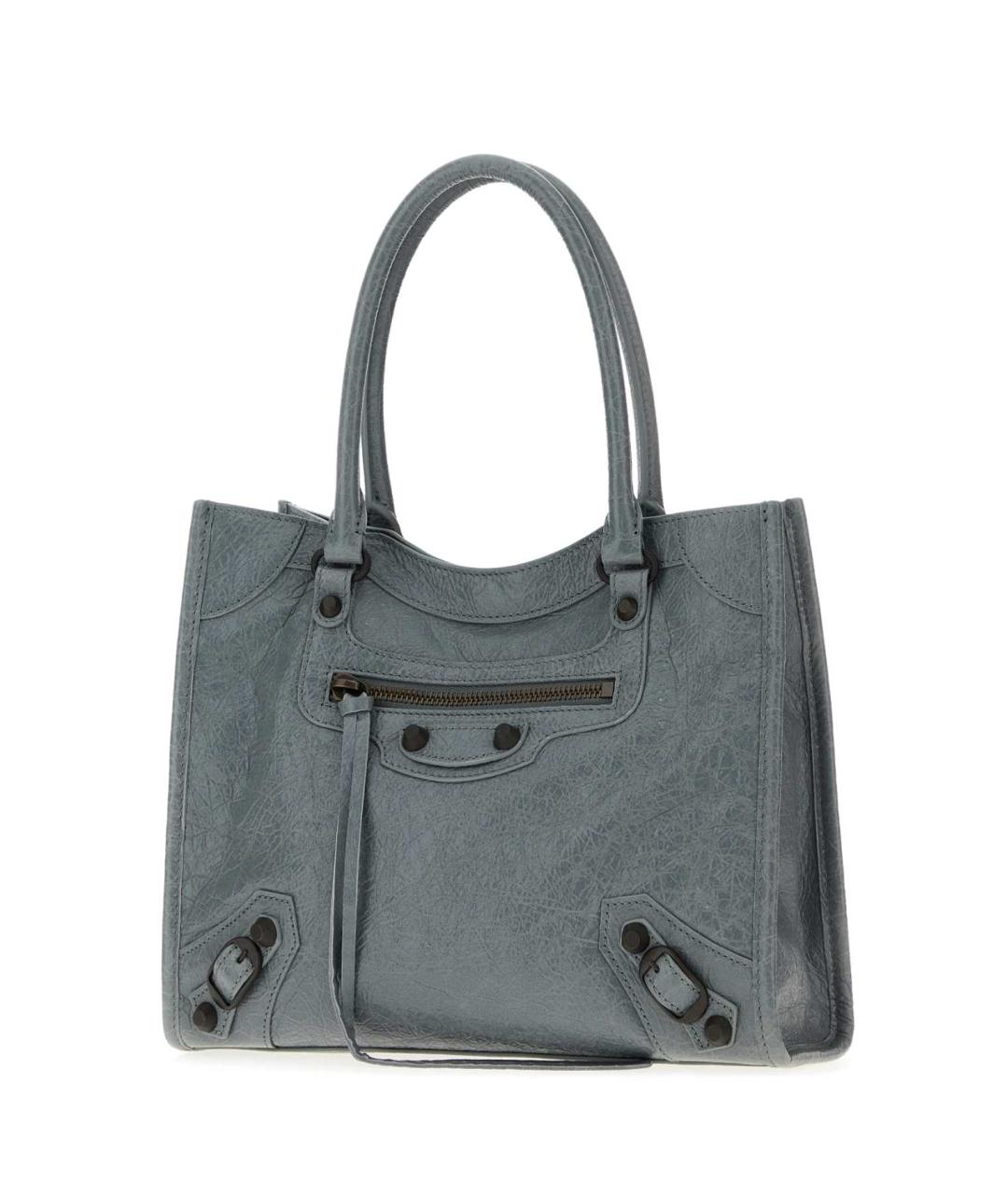BALENCIAGA Синяя кожаная сумка тоут, фото 2