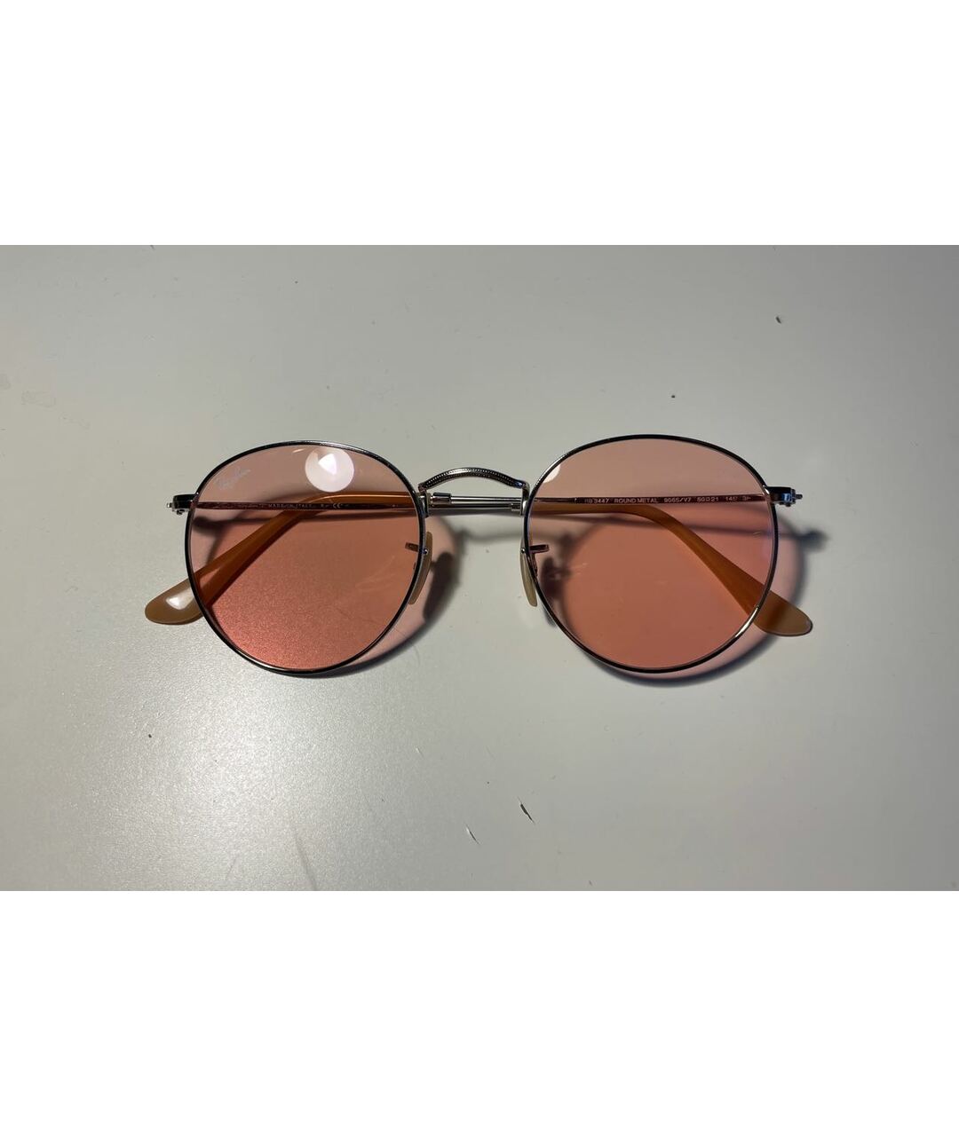 RAY BAN Розовые металлические солнцезащитные очки, фото 7