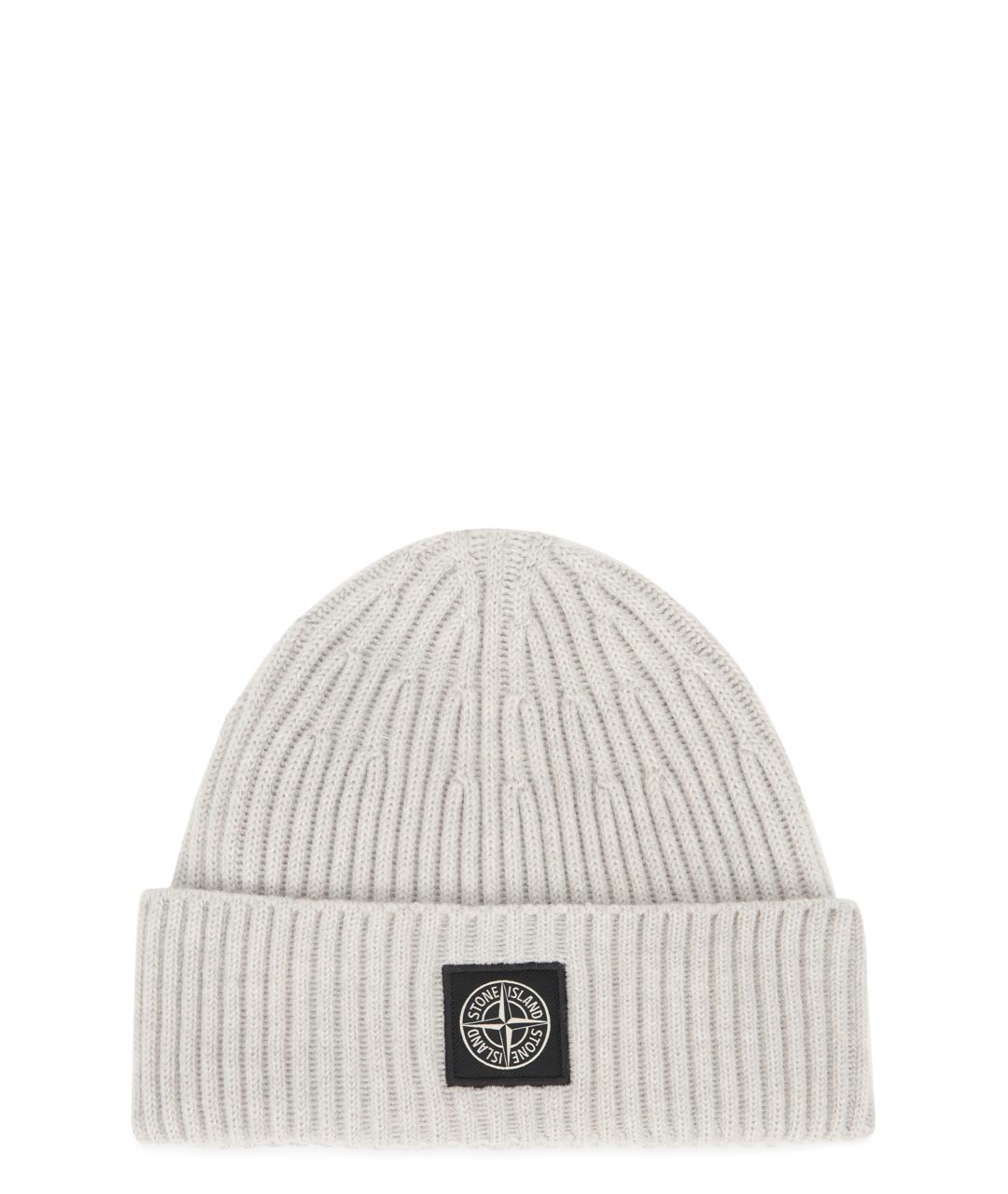 STONE ISLAND Серая шерстяная шапка, фото 1