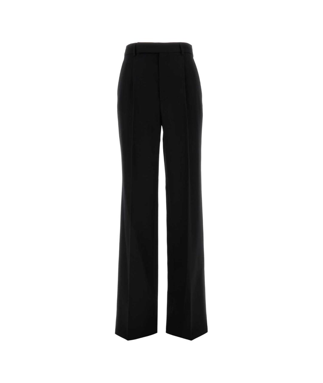 SAINT LAURENT Черные хлопковые прямые брюки, фото 3