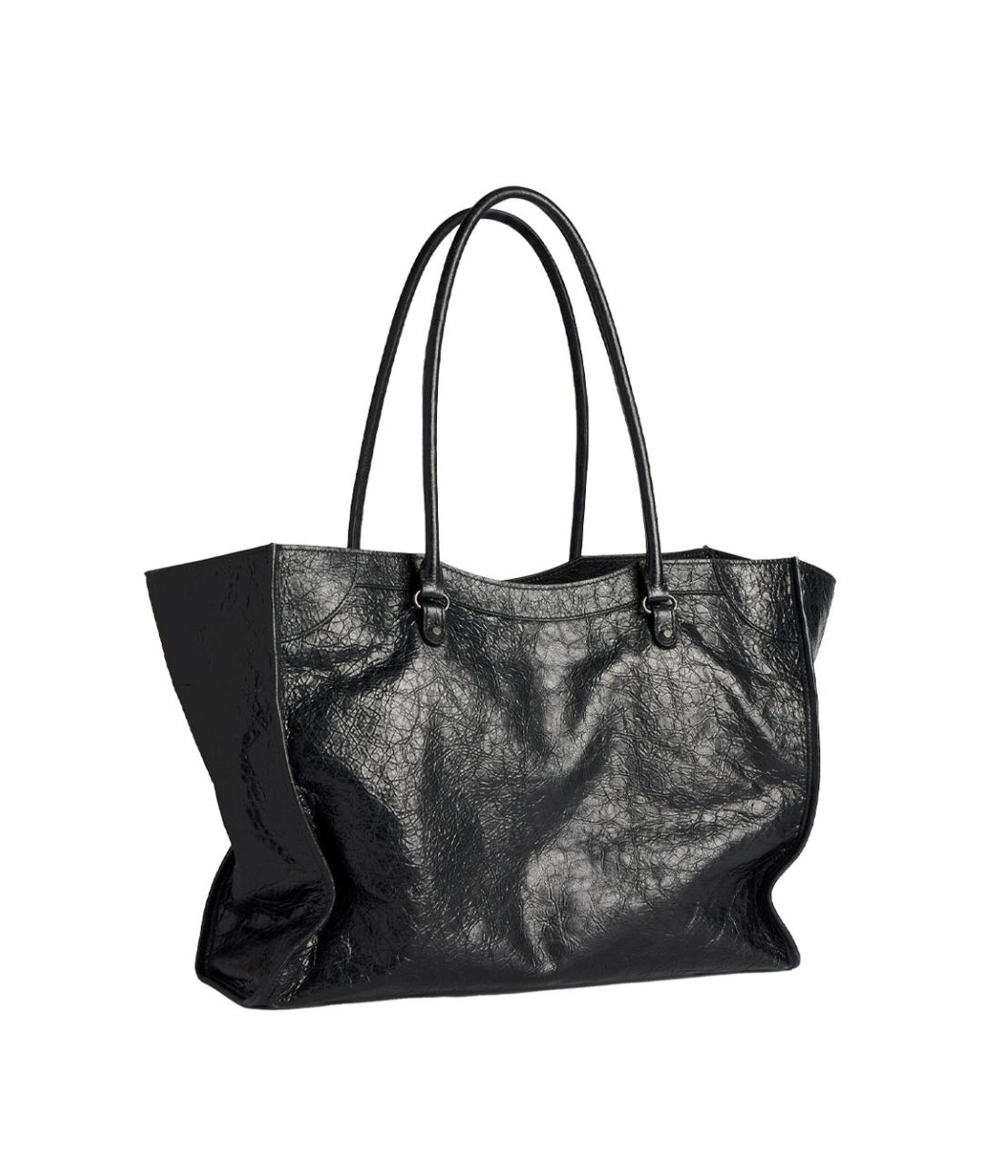 BALENCIAGA Черная кожаная сумка тоут, фото 3