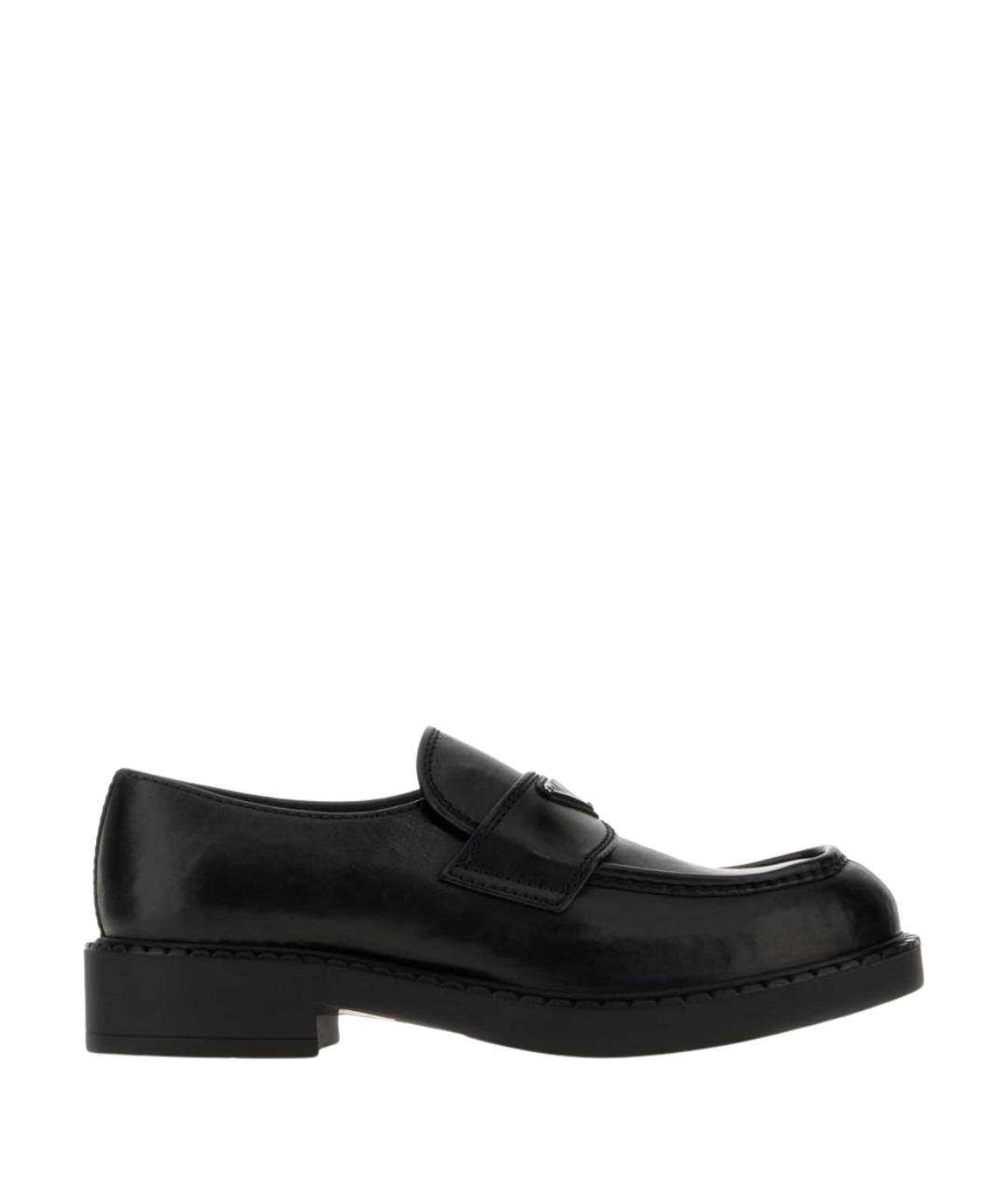 PRADA Черные кожаные лоферы, фото 1