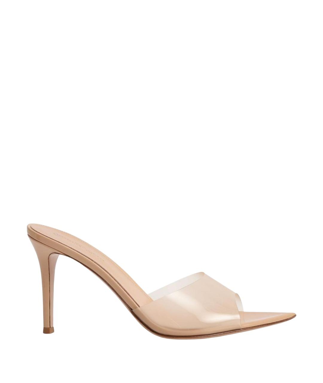 GIANVITO ROSSI Бежевые кожаные мюли, фото 1