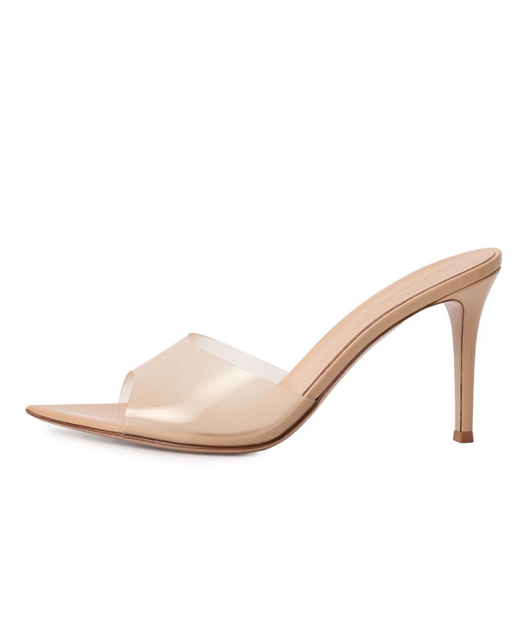 GIANVITO ROSSI Бежевые кожаные мюли, фото 5