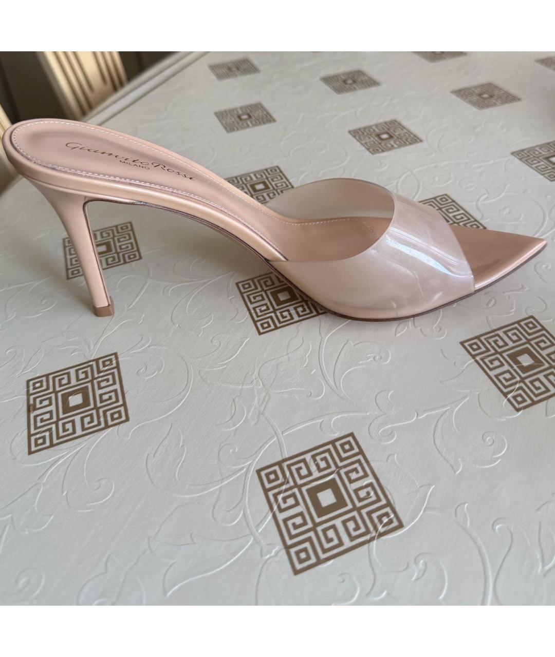 GIANVITO ROSSI Бежевые кожаные мюли, фото 2