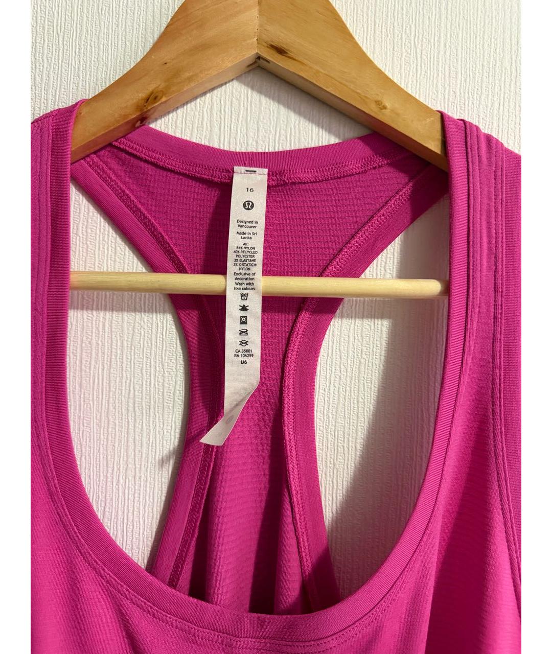 Lululemon Розовая нейлоновая майка, фото 3