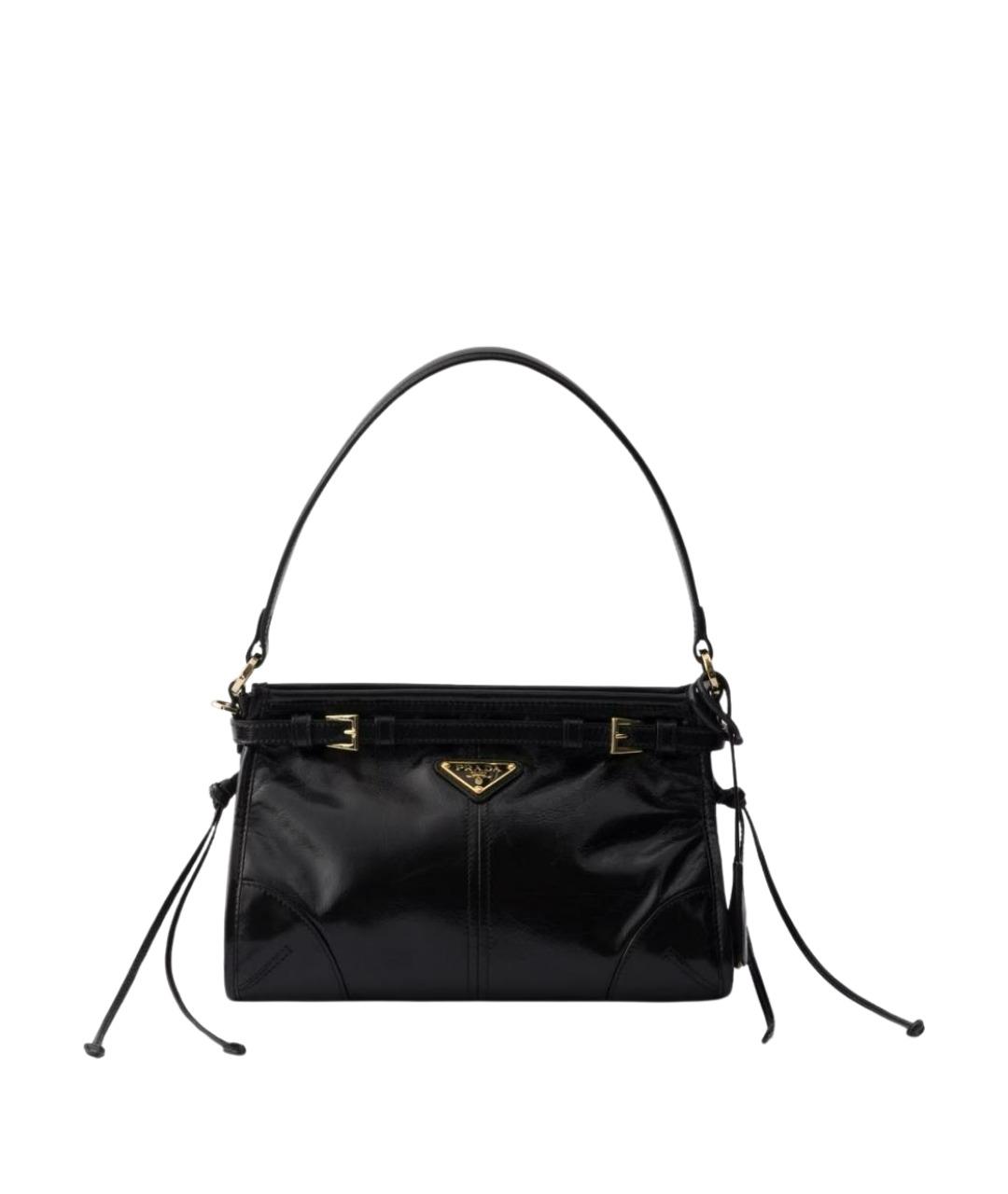 PRADA Черная сумка через плечо из лакированной кожи, фото 1