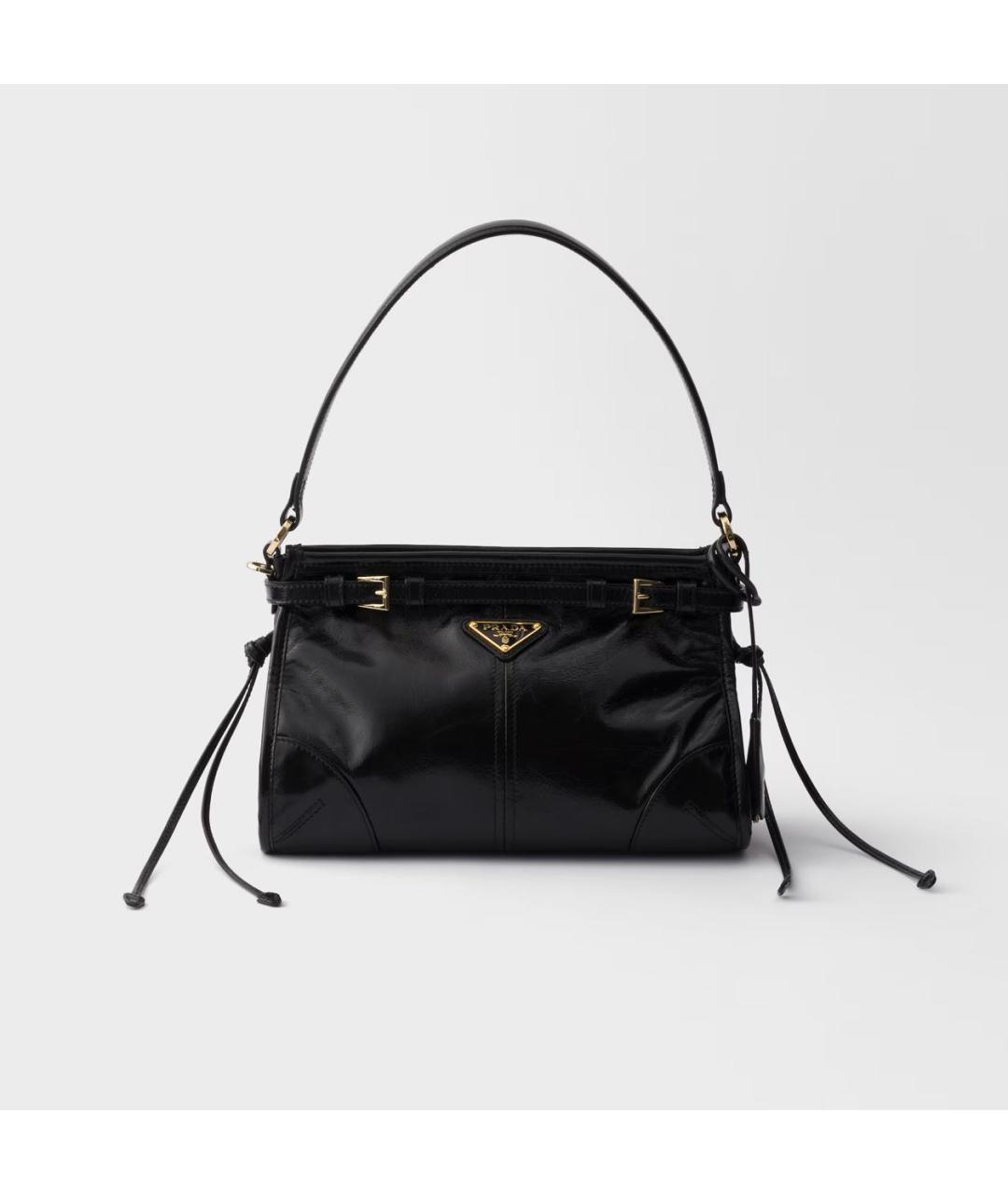 PRADA Черная сумка через плечо из лакированной кожи, фото 6