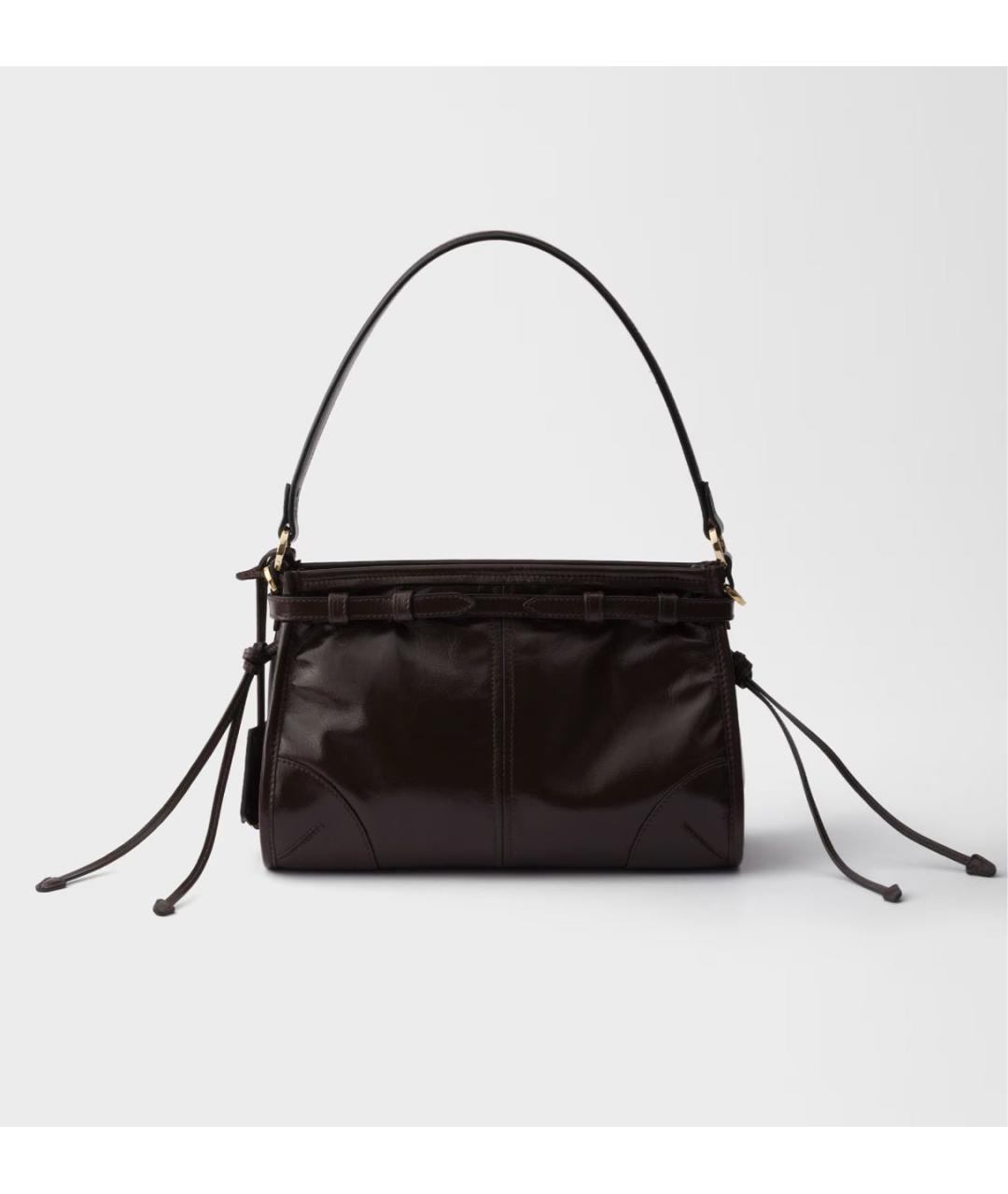 PRADA Коричневая сумка через плечо из лакированной кожи, фото 4