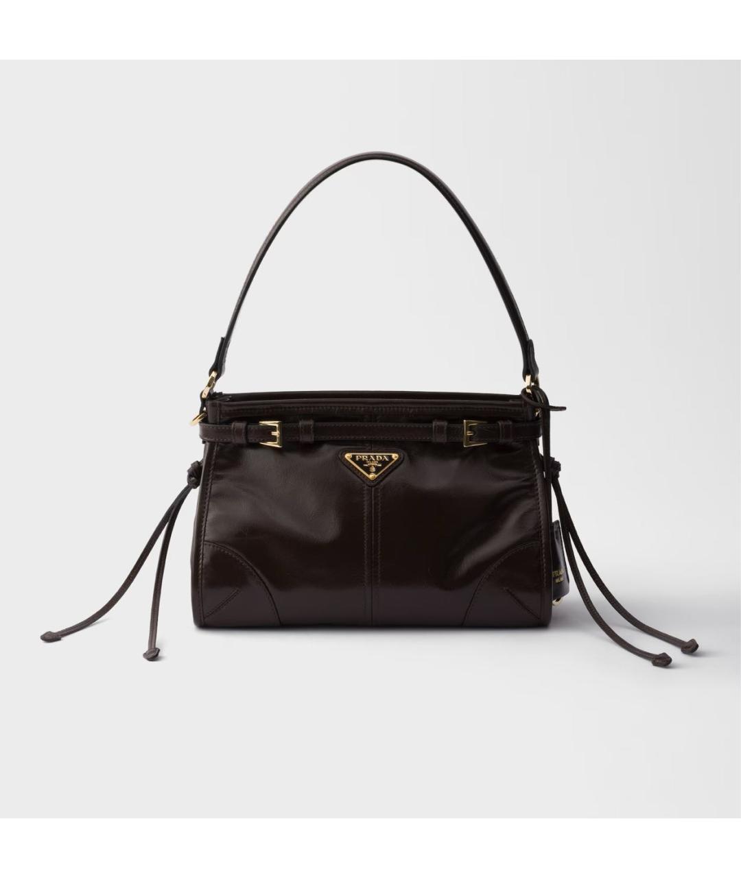 PRADA Коричневая сумка через плечо из лакированной кожи, фото 6