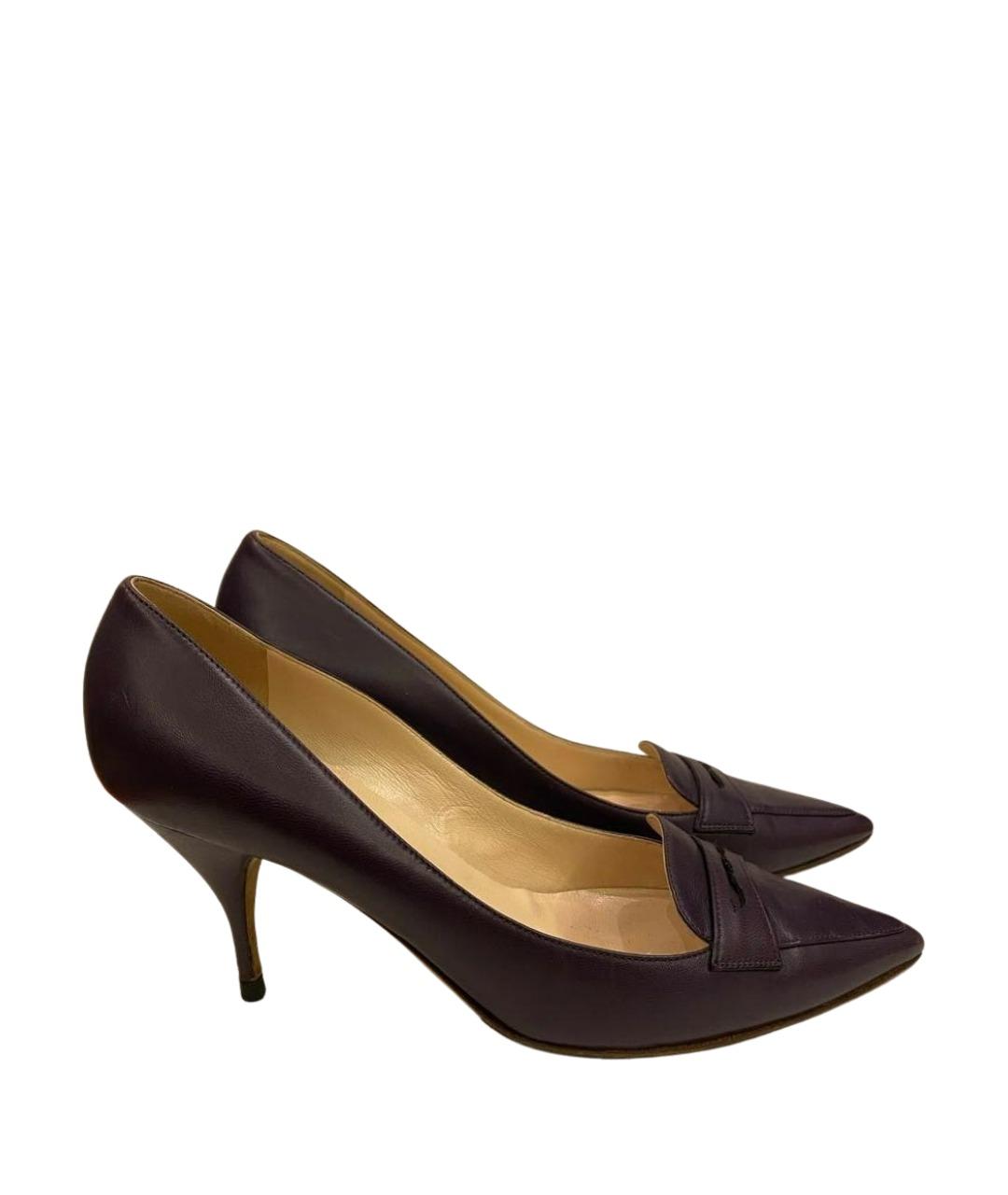 VALENTINO Фиолетовые кожаные туфли, фото 1