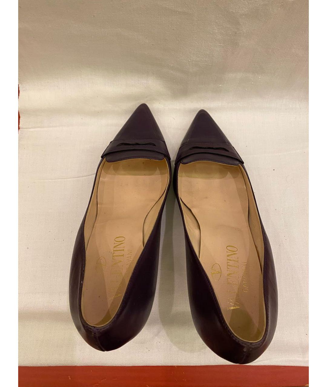 VALENTINO Фиолетовые кожаные туфли, фото 3