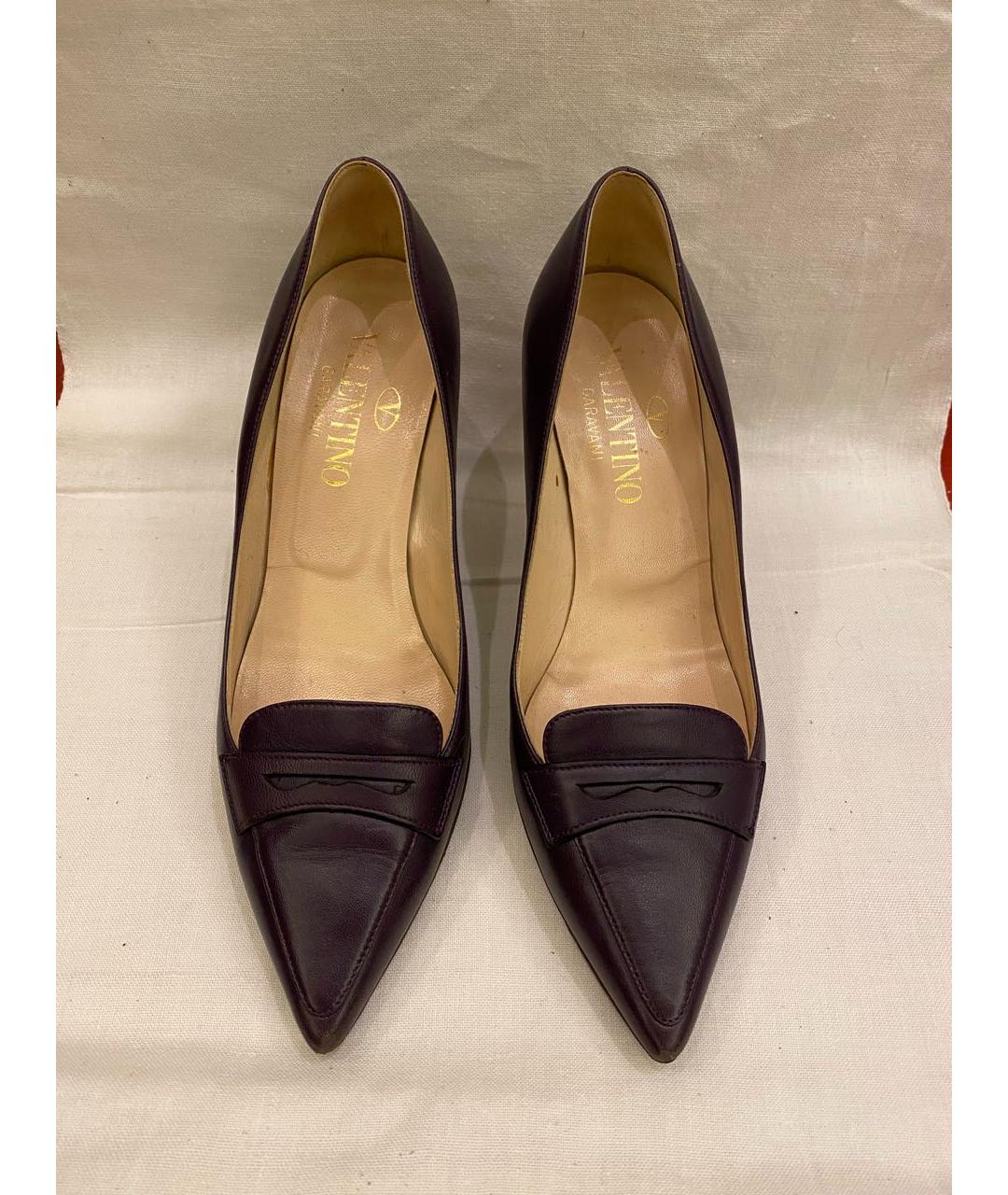 VALENTINO Фиолетовые кожаные туфли, фото 2