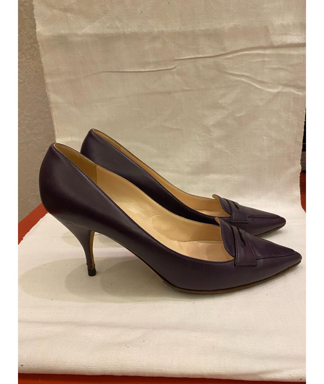 VALENTINO Фиолетовые кожаные туфли, фото 8