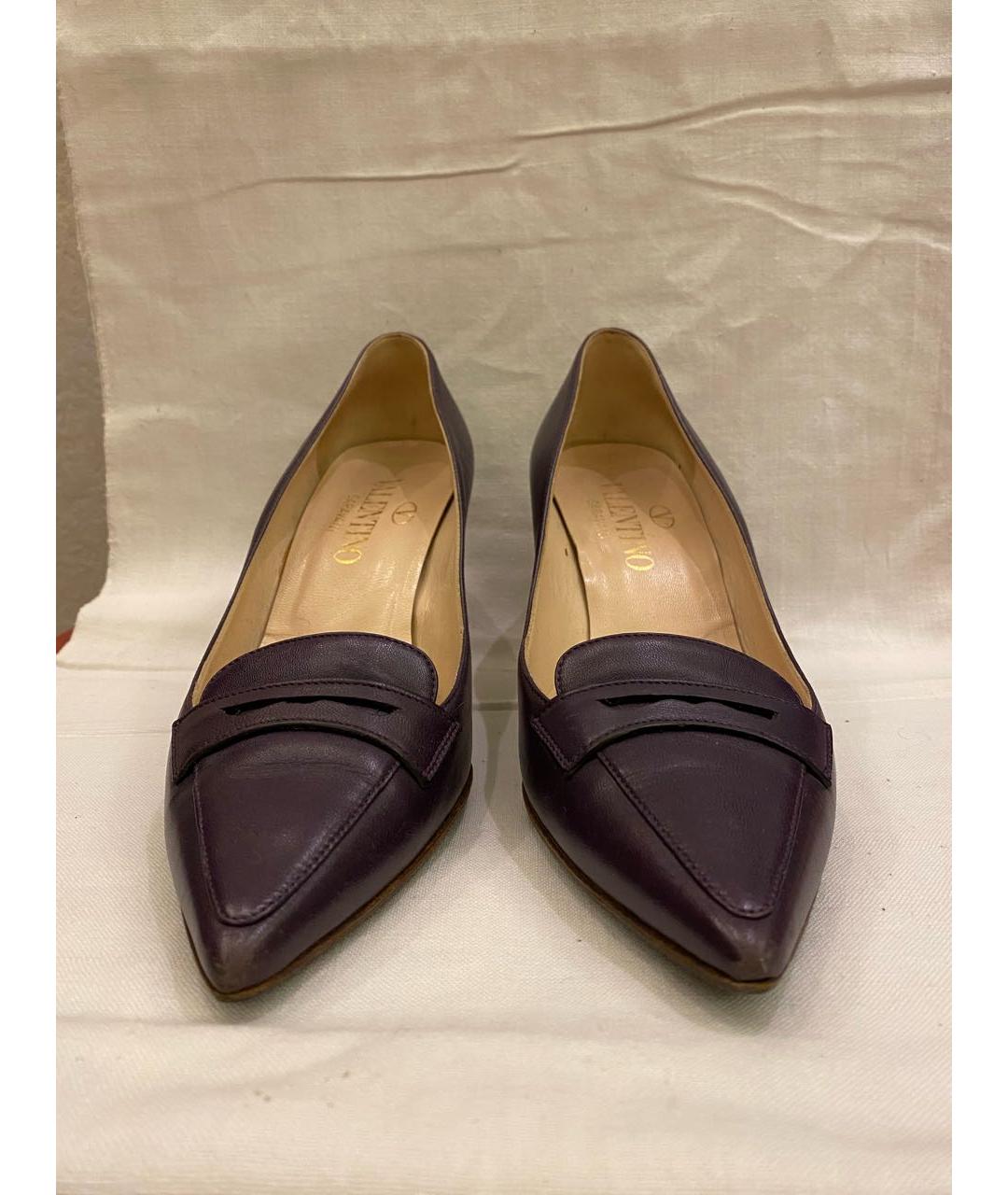 VALENTINO Фиолетовые кожаные туфли, фото 5