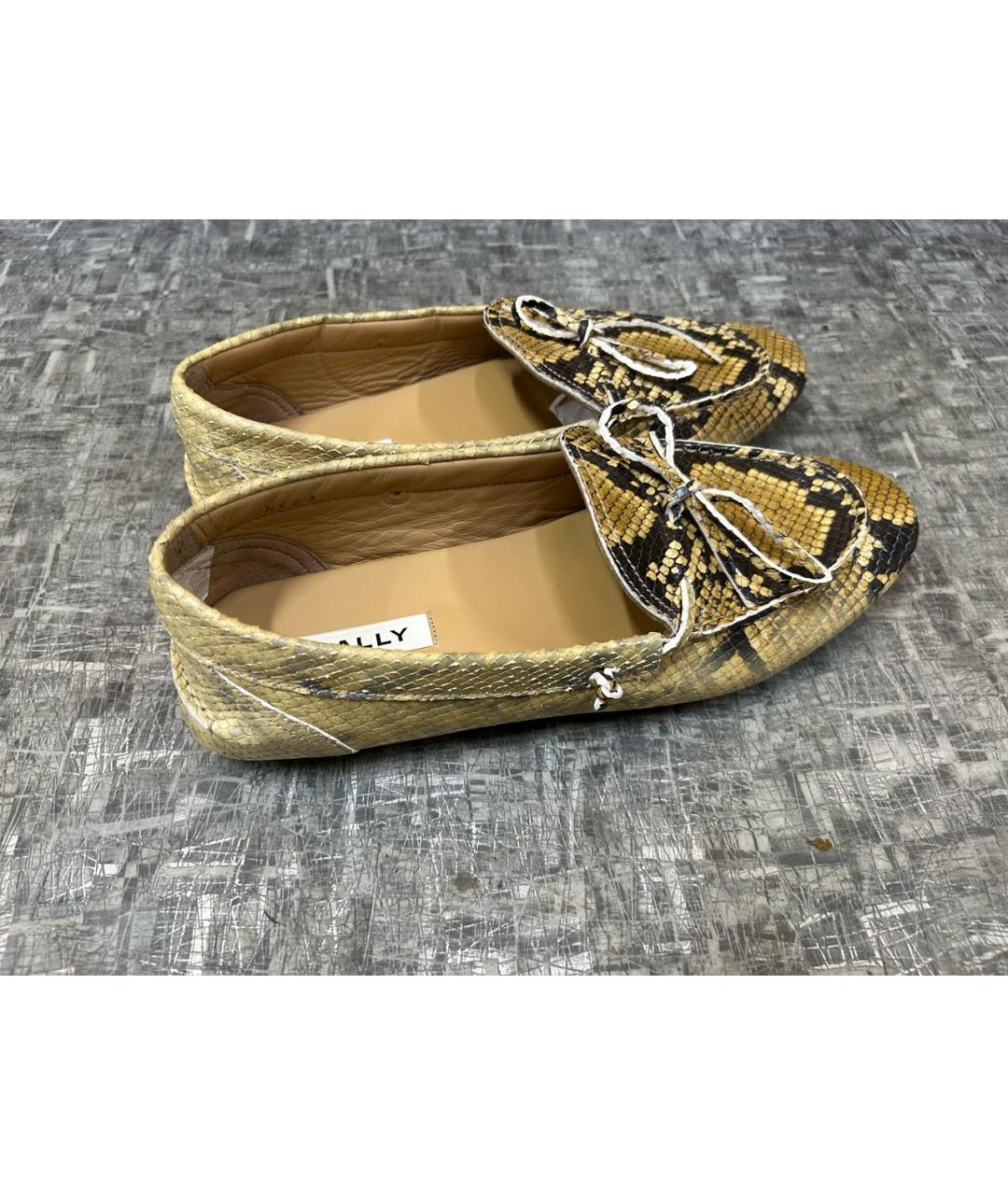 BALLY Бежевые мокасины из кожи питона, фото 4