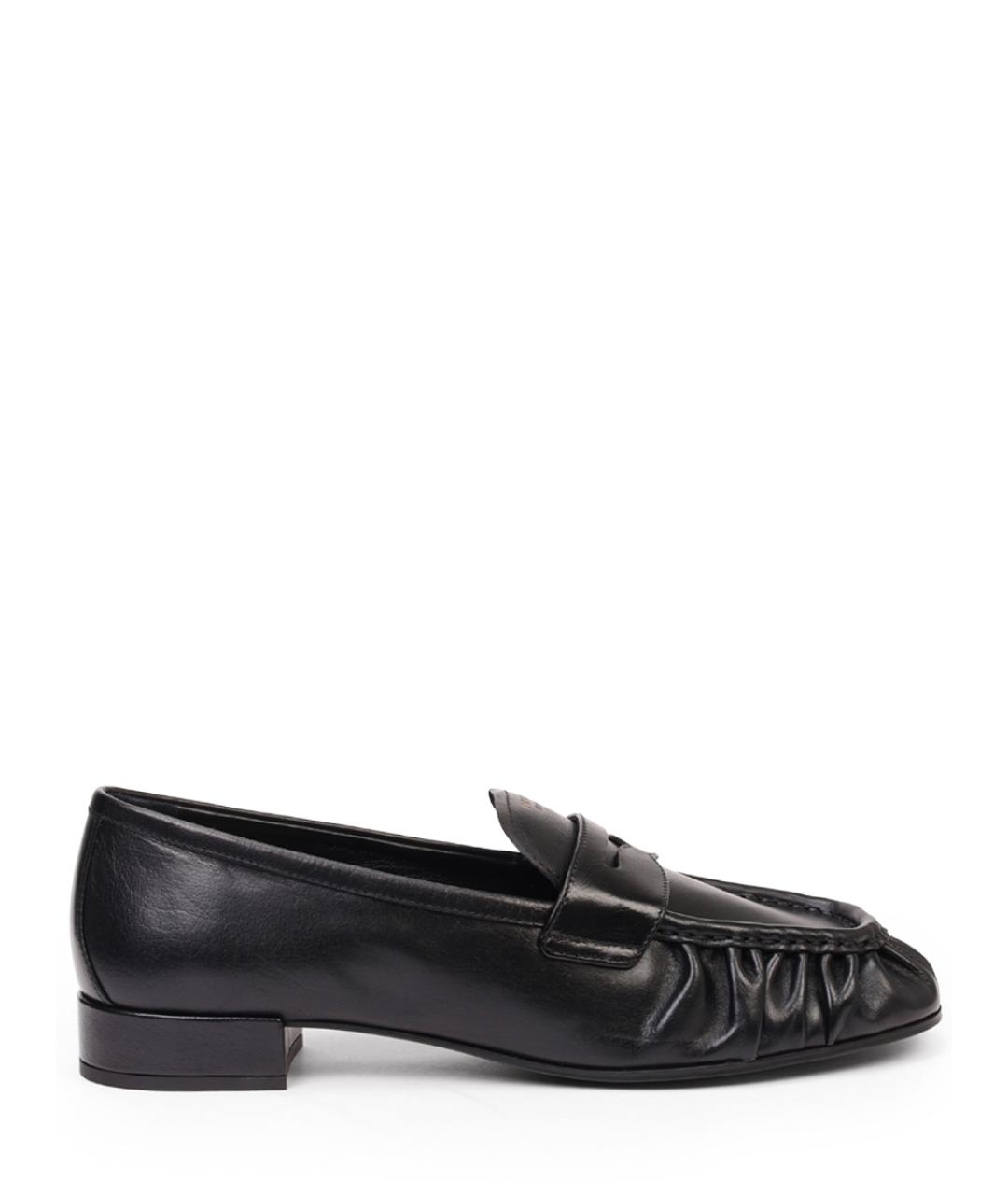 PRADA Черные кожаные лоферы, фото 1