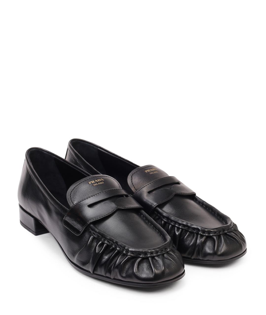 PRADA Черные кожаные лоферы, фото 2
