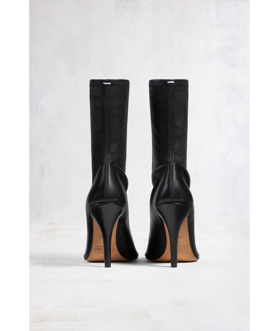 MAISON MARGIELA Черные кожаные ботильоны, фото 6